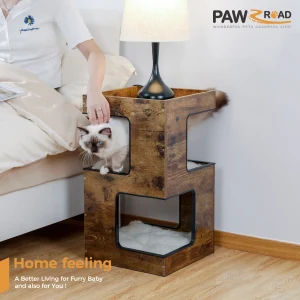 Wood Cat Condo House Bed
