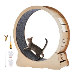 Wooden Cat Exercise Wheel Treadmill