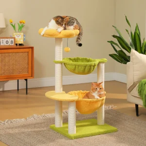 Flower Cat Tree with 2 Cozy Hammocks