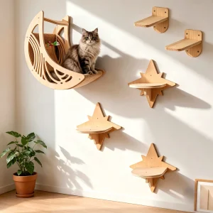 Wall Mounted Cat Shelves Set