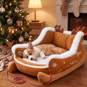 Christmas Dog Bed Sleigh